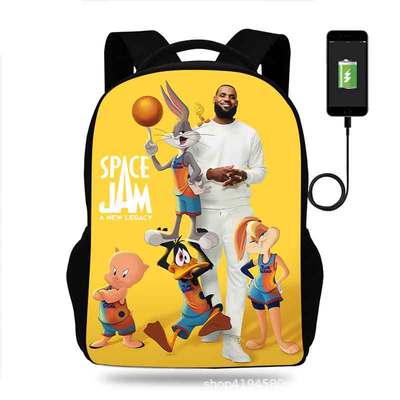 18 Inch Space Jam Backpack School Bag Black - Image 12