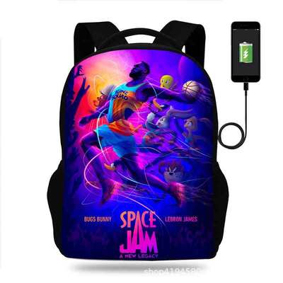 18 Inch Space Jam Backpack School Bag Black - Image 13