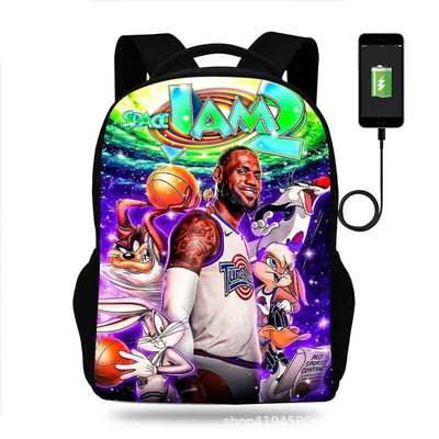 18 Inch Space Jam Backpack School Bag Black - Image 15