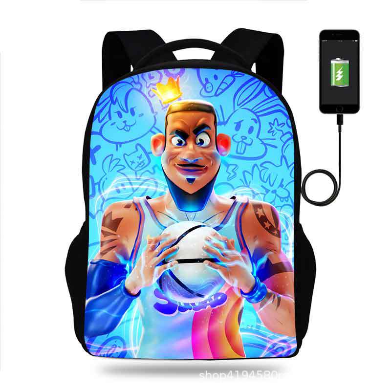 18 Inch Space Jam Backpack School Bag Black - Image 19