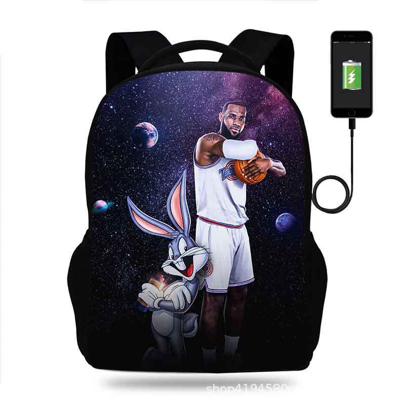 18 Inch Space Jam Backpack School Bag Black - Image 23