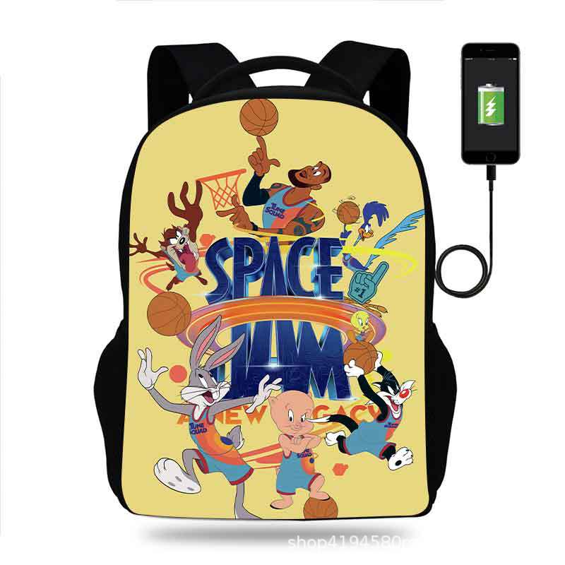 18 Inch Space Jam Backpack School Bag Black - Image 27