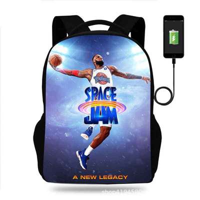 18 Inch Space Jam Backpack School Bag Black - Image 3