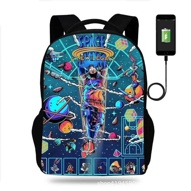 18 Inch Space Jam Backpack School Bag Black - Image 30