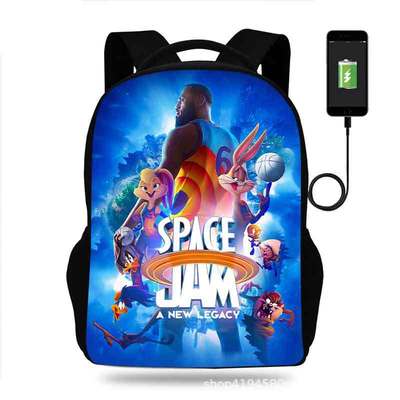 18 Inch Space Jam Backpack School Bag Black - Image 5
