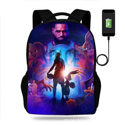 18 Inch Space Jam Backpack School Bag Black - Image 7