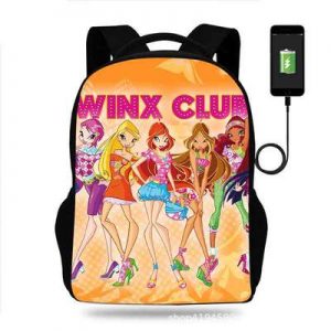 18 Inch Winx Club Backpack School Bag Black