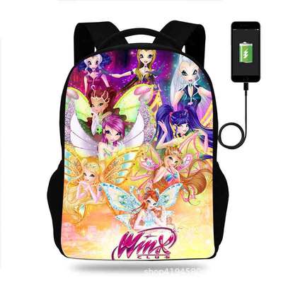 18 Inch Winx Club Backpack School Bag Black - Image 14