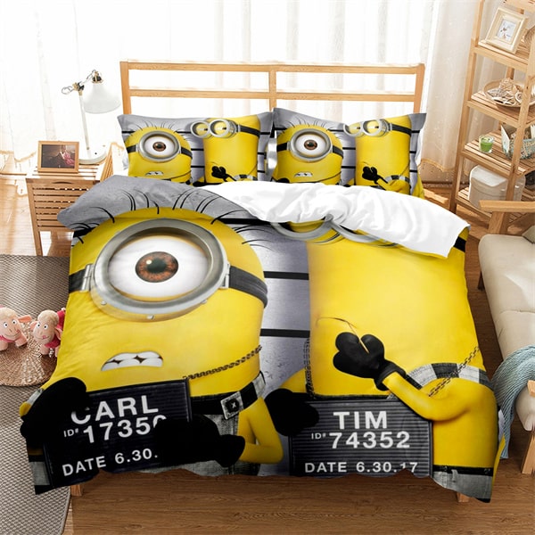 Minions Comfortable Bedding Three-Piece Soft and Breathable Duvet Cover - Image 13