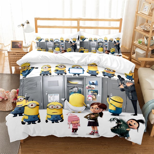 Minions Comfortable Bedding Three-Piece Soft and Breathable Duvet Cover - Image 4