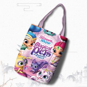 Shimmer and Shine Canvas Grocery Bag Shopping Bag Reusable Large Shopping Canvas Bags Natural White Cloth Shoulder Bags Canvas Tote Bag Perfect for Crafting Decorating