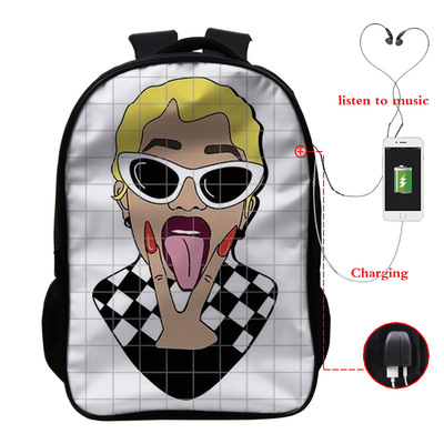 Cardi B USB Charge Backpack Mega Charizard Split Students Boys Girls Knapsack Men Women Travel Laptop Rucksack - Image 10