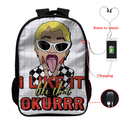 Cardi B USB Charge Backpack Mega Charizard Split Students Boys Girls Knapsack Men Women Travel Laptop Rucksack - Image 11