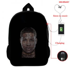 Lil Durk USB Charge Backpack Mega Charizard Split Students Boys Girls Knapsack Men Women Travel Laptop Rucksack