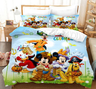 Mickey Mouse Comfortable Bedding Three-Piece Soft and Breathable Duvet Cover