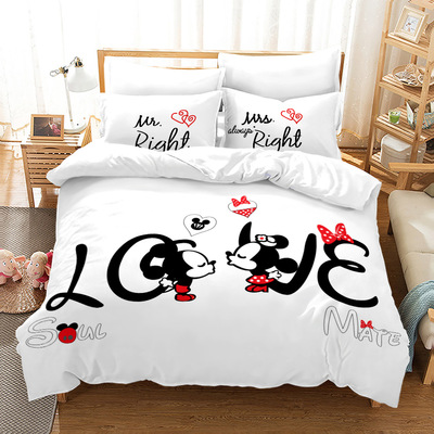 Mickey Mouse Comfortable Bedding Three-Piece Soft and Breathable Duvet Cover - Image 7