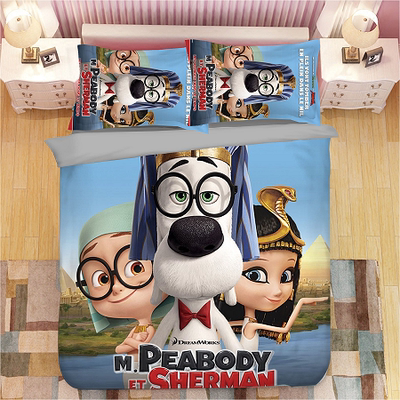 Mr. Peabody & Sherman Comfortable Bedding Three-Piece Soft and Breathable Duvet Cover