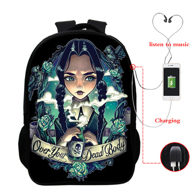 Princess Series USB Charge Backpack Mega Charizard Split Students Boys Girls Knapsack Men Women Travel Laptop Rucksack - Image 9