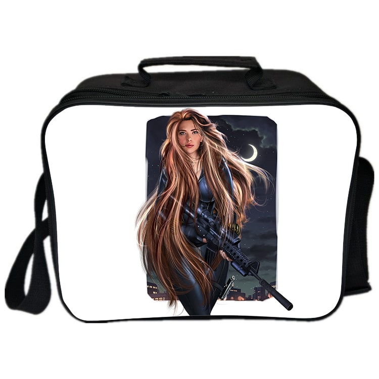 Black Widow Cooler Bag Insulation Bag Students School Food Storage Box - Image 18