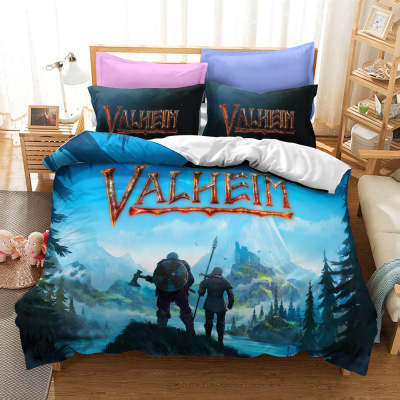 Valheim Comfortable Bedding Three-Piece Soft and Breathable Duvet Cover