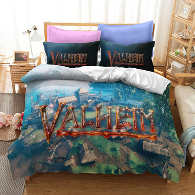 Valheim Comfortable Bedding Three-Piece Soft and Breathable Duvet Cover - Image 4