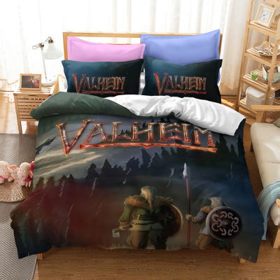 Valheim Comfortable Bedding Three-Piece Soft and Breathable Duvet Cover - Image 5