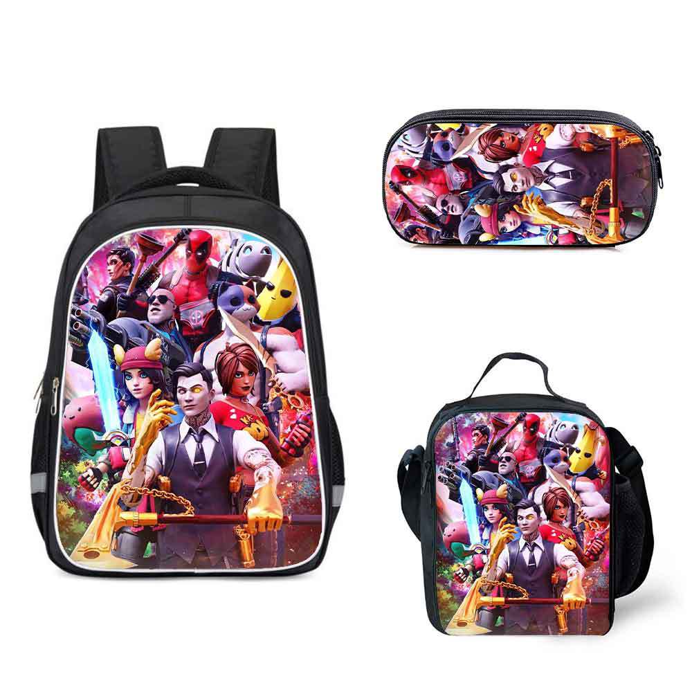 16 Inch Fortnite Backpack School Bag+Lunch Bag+Pencil Bag - Image 6