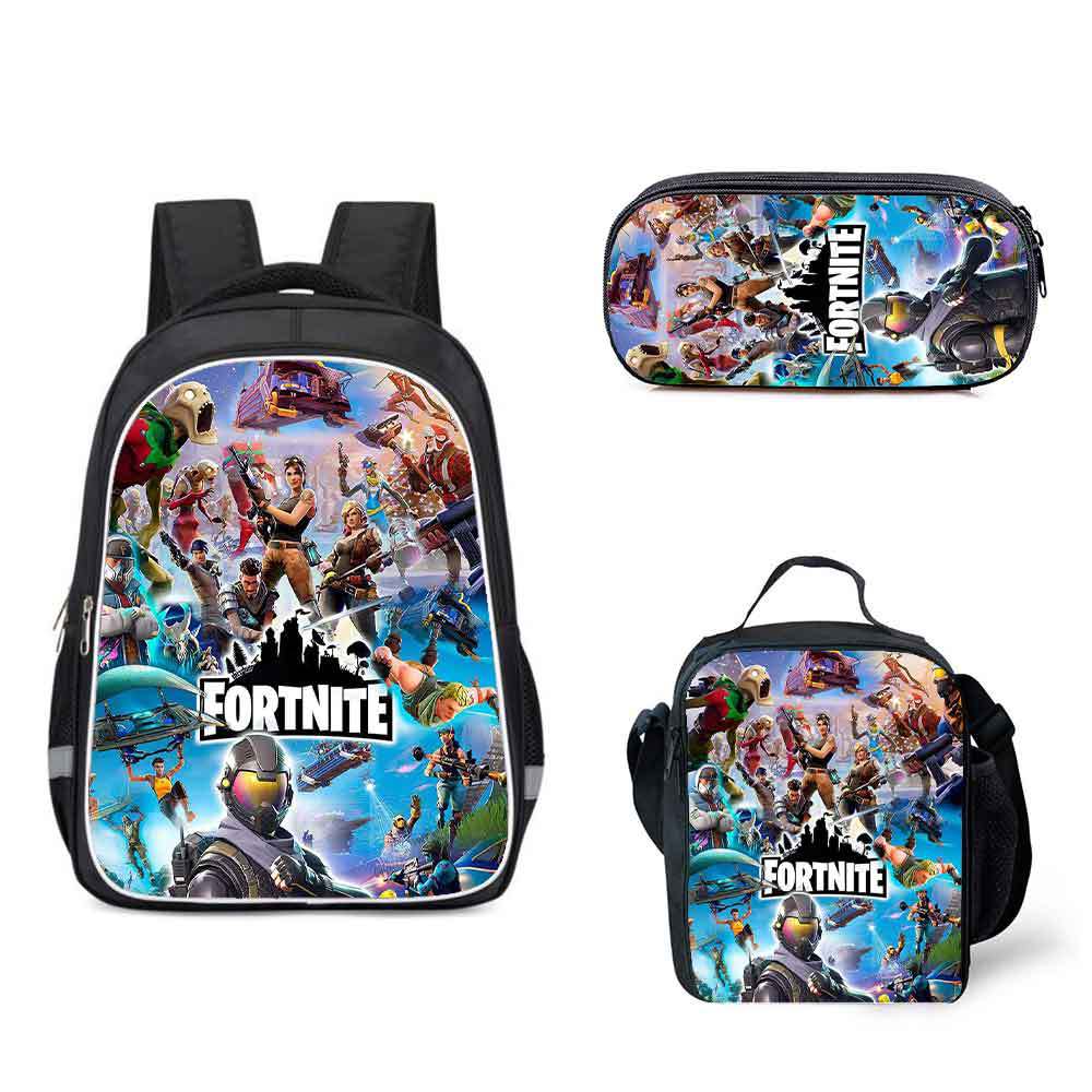 16 Inch Fortnite Backpack School Bag+Lunch Bag+Pencil Bag - Image 4