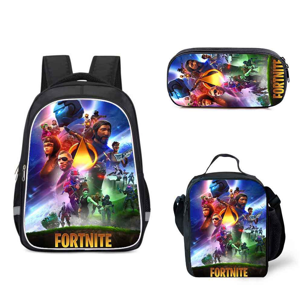 16 Inch Fortnite Backpack School Bag+Lunch Bag+Pencil Bag - Image 10
