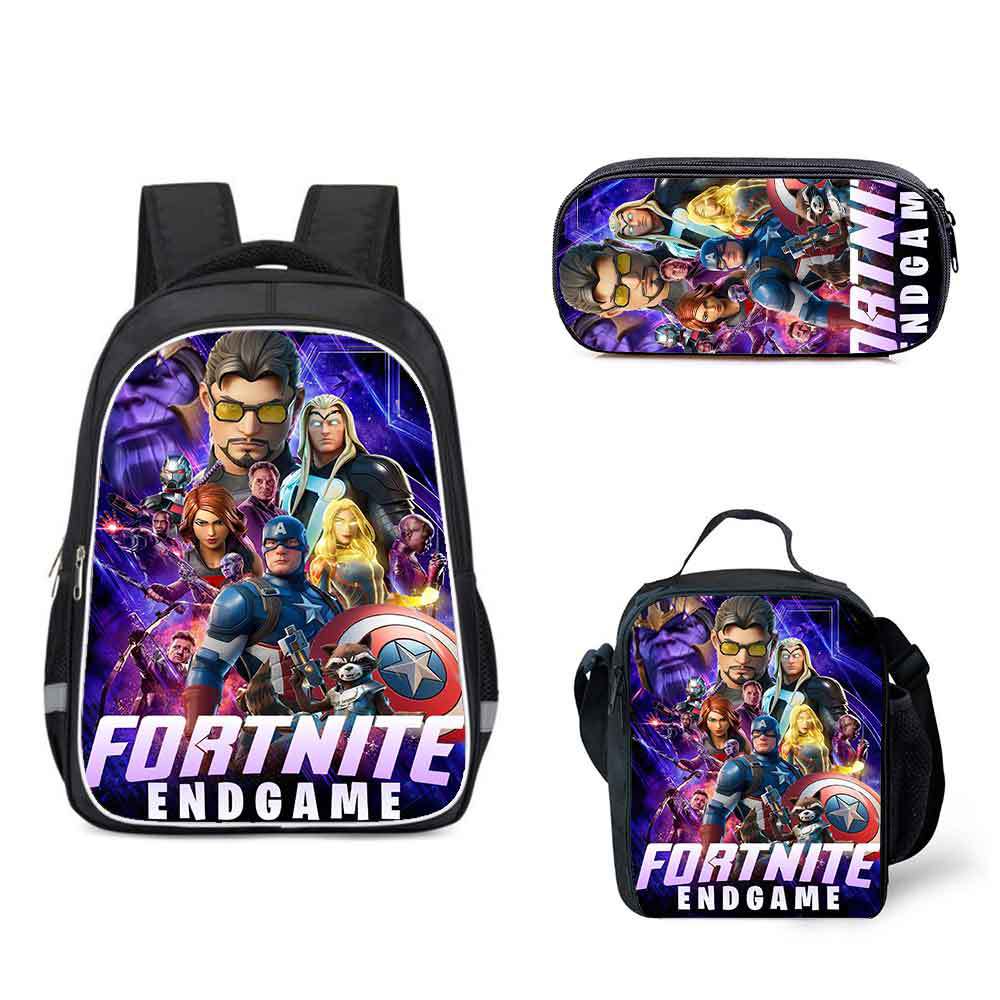 16 Inch Fortnite Backpack School Bag+Lunch Bag+Pencil Bag - Image 8