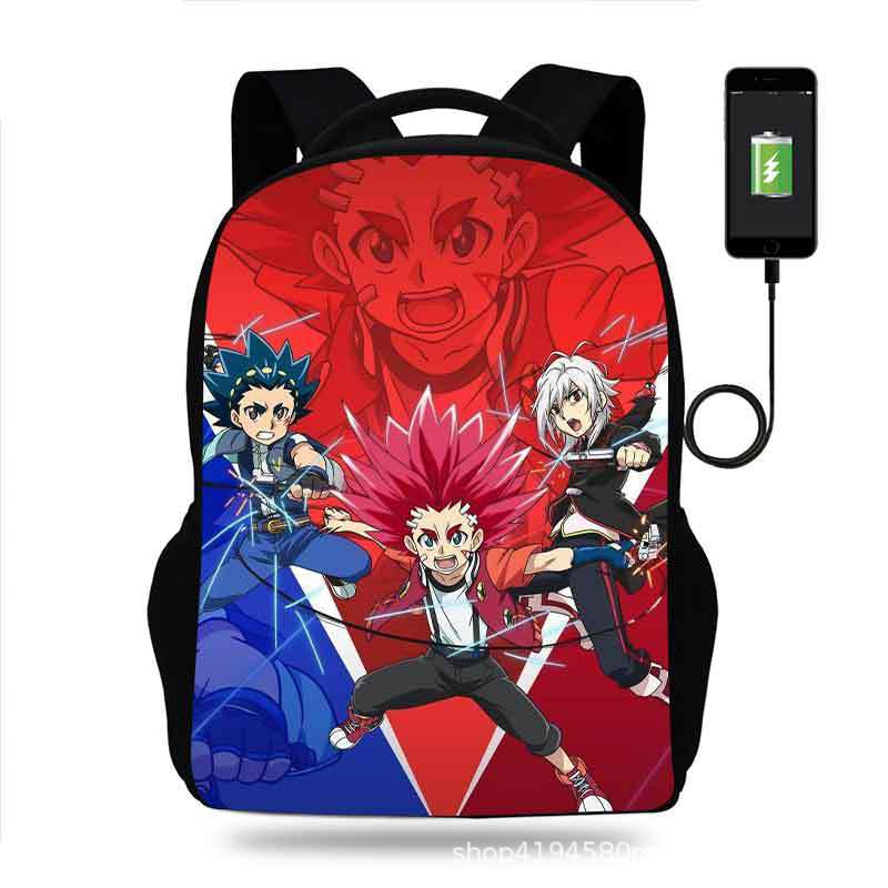 18 Inch Beyblade Burst Backpack School Bag Black - Image 4