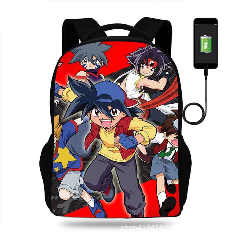 18 Inch Beyblade Burst Backpack School Bag Black - Image 5