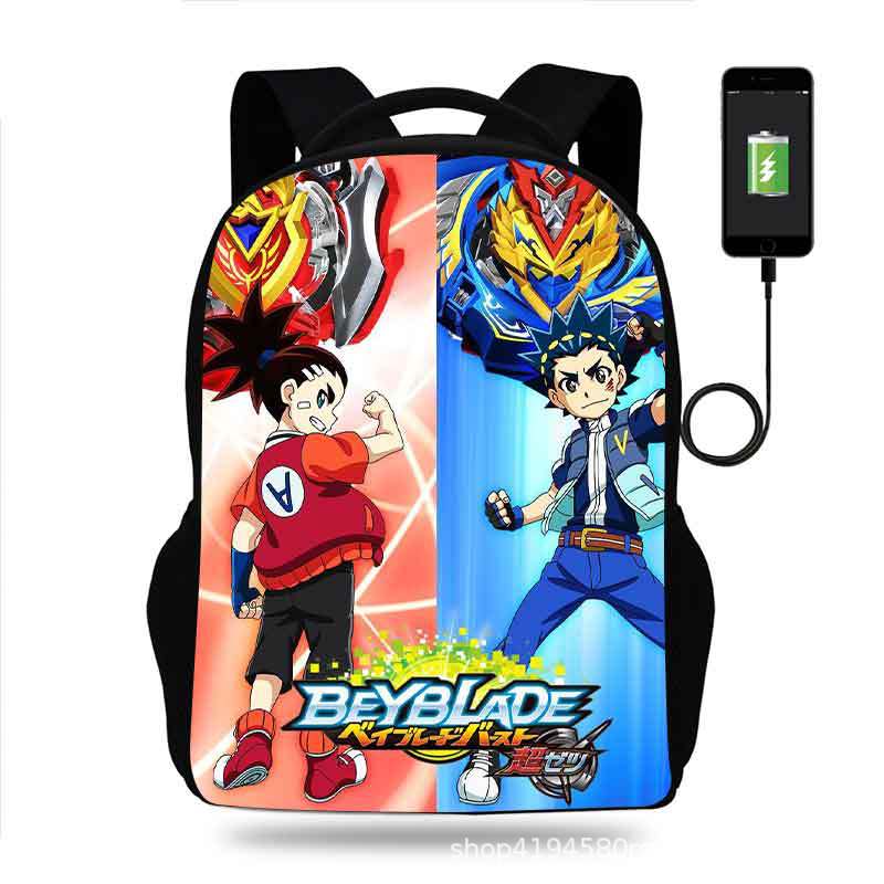 18 Inch Beyblade Burst Backpack School Bag Black - Image 8