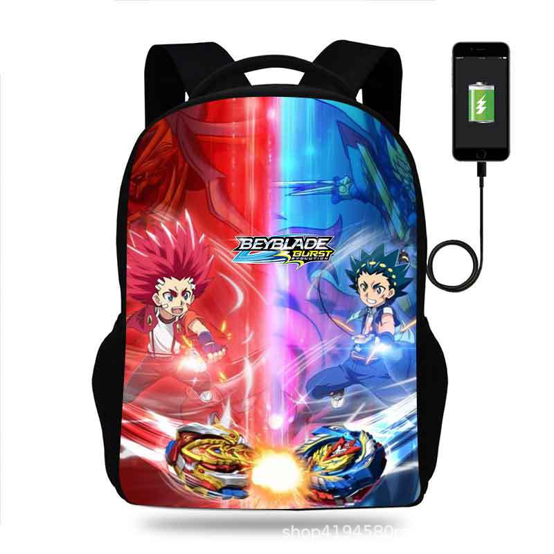 18 Inch Beyblade Burst Backpack School Bag Black - Image 9