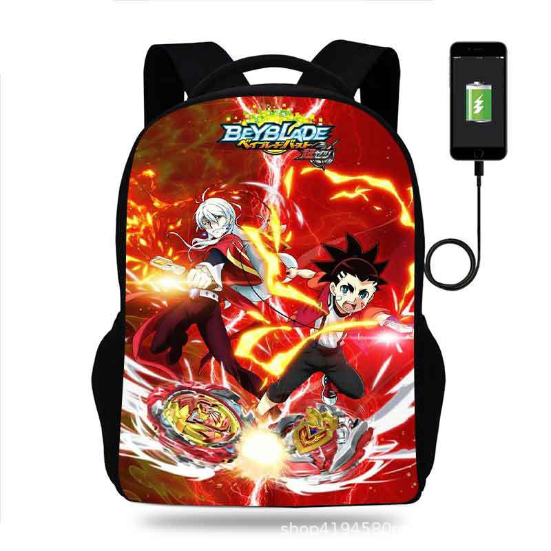 18 Inch Beyblade Burst Backpack School Bag Black - Image 10