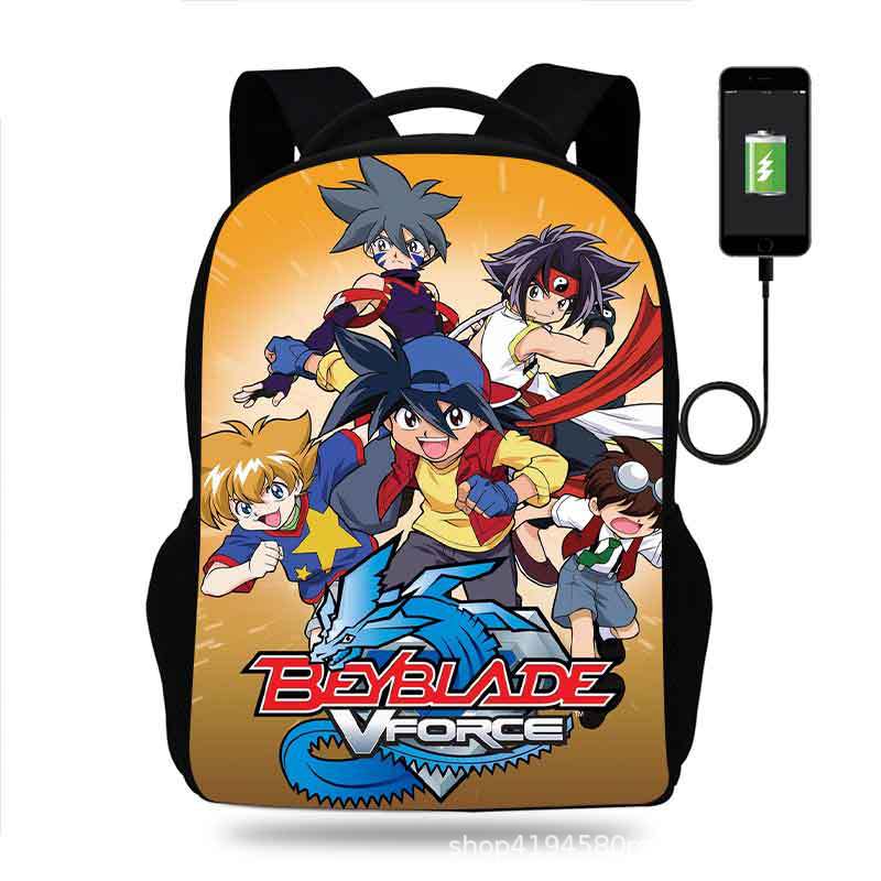 18 Inch Beyblade Burst Backpack School Bag Black - Image 12