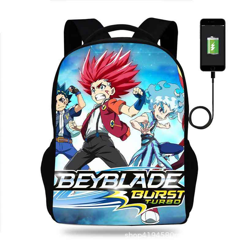18 Inch Beyblade Burst Backpack School Bag Black - Image 13