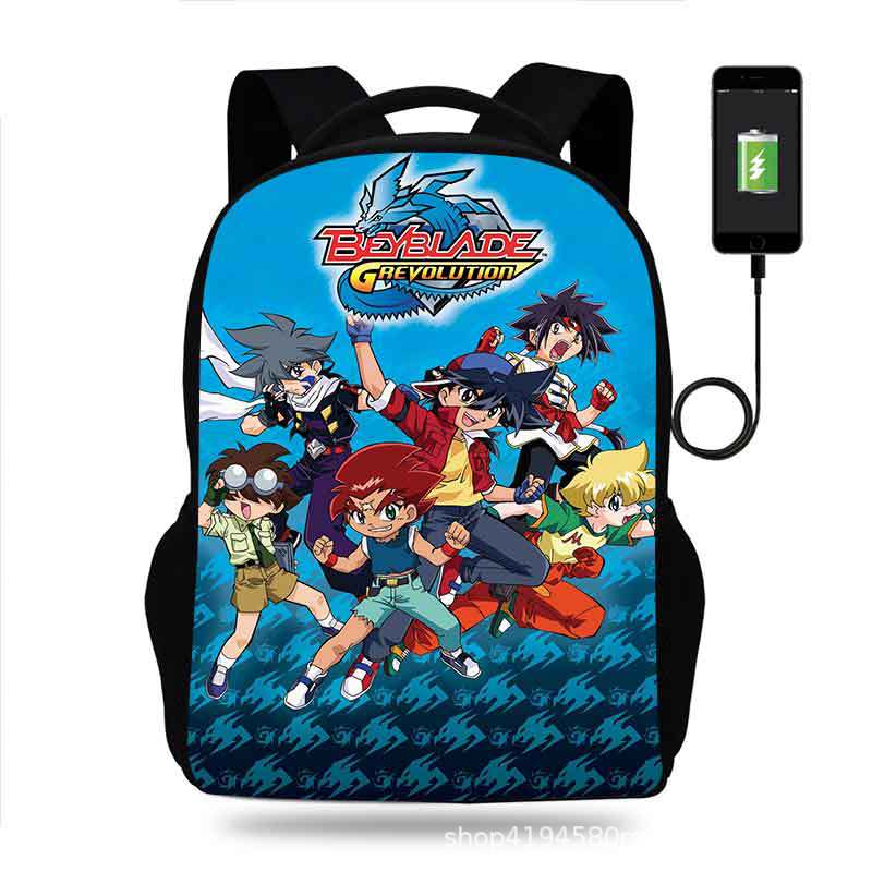18 Inch Beyblade Burst Backpack School Bag Black - Image 14