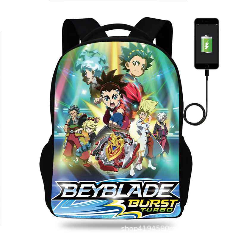 18 Inch Beyblade Burst Backpack School Bag Black - Image 15