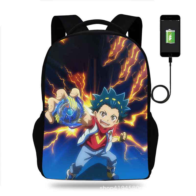 18 Inch Beyblade Burst Backpack School Bag Black - Image 17