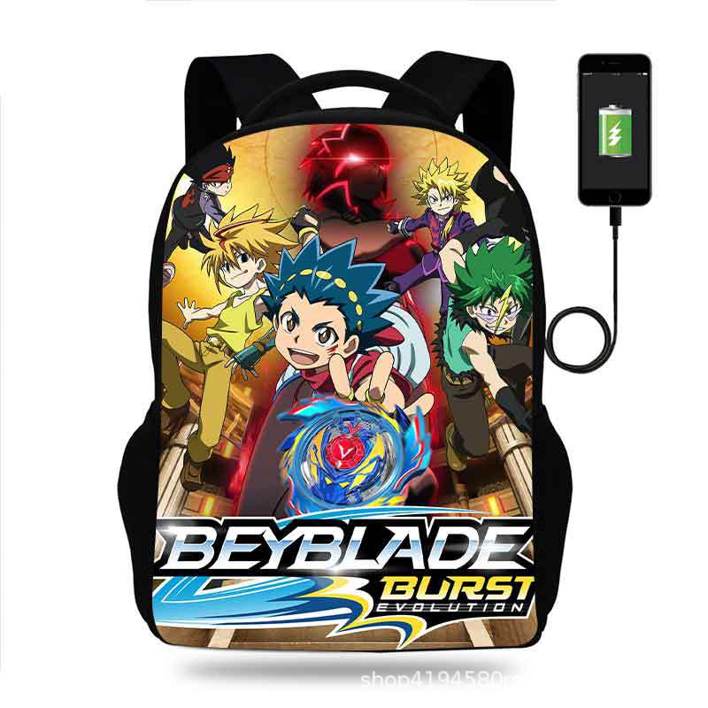 18 Inch Beyblade Burst Backpack School Bag Black - Image 3