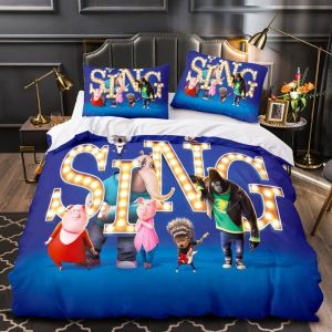 Sing 2 Comfortable Bedding Three-Piece Soft and Breathable Duvet Cover