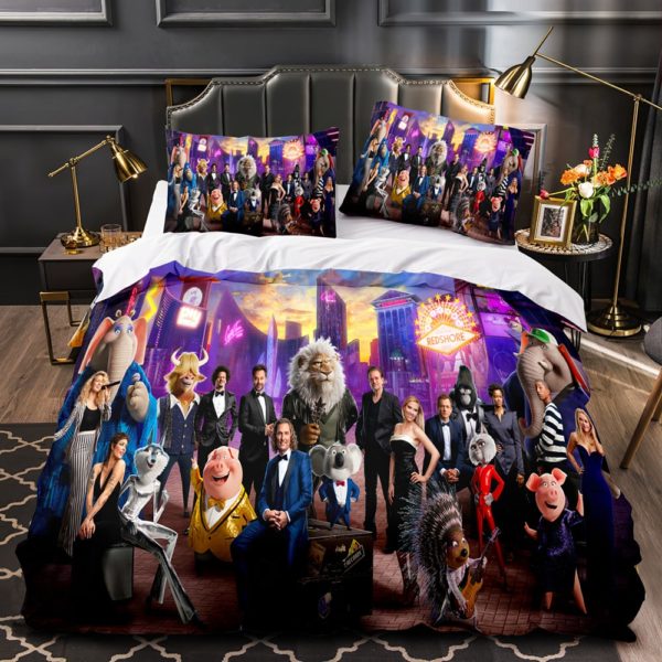 Sing 2 Comfortable Bedding Three-Piece Soft and Breathable Duvet Cover - Image 10