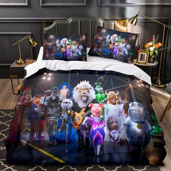 Sing 2 Comfortable Bedding Three-Piece Soft and Breathable Duvet Cover - Image 4