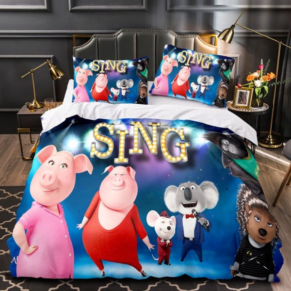 Sing 2 Comfortable Bedding Three-Piece Soft and Breathable Duvet Cover - Image 7
