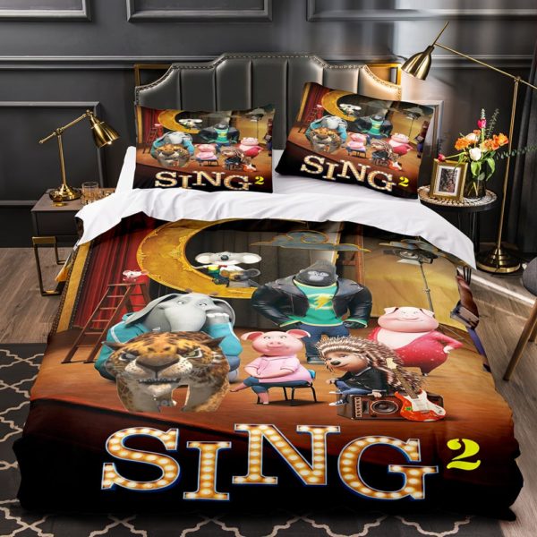 Sing 2 Comfortable Bedding Three-Piece Soft and Breathable Duvet Cover - Image 9