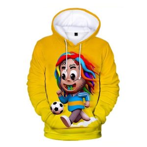 Digitally printed 3D 6ix9ine Hooded sweatshirt