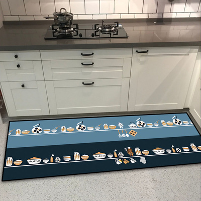 Brown bear bedroom kitchen bay window long bedside non-slip absorbent carpet floor mat - Image 13