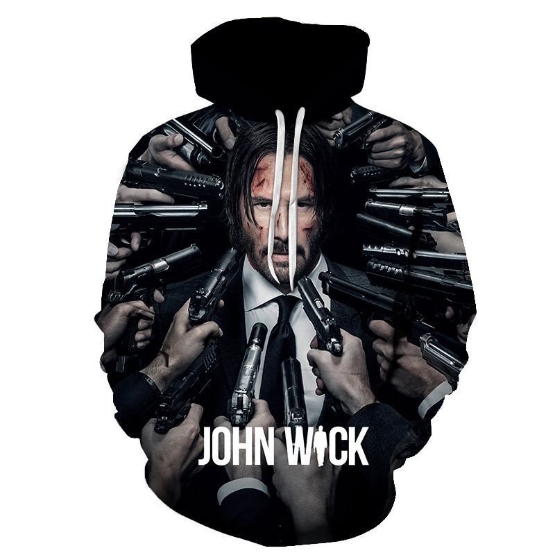 John Wick Hoodies Men's Streetwear Women's Casual Wear 3D Pullover Sportswear - Image 2