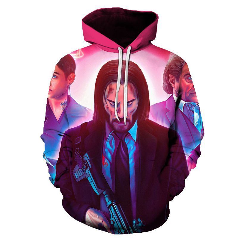 John Wick Hoodies Men's Streetwear Women's Casual Wear 3D Pullover Sportswear - Image 4